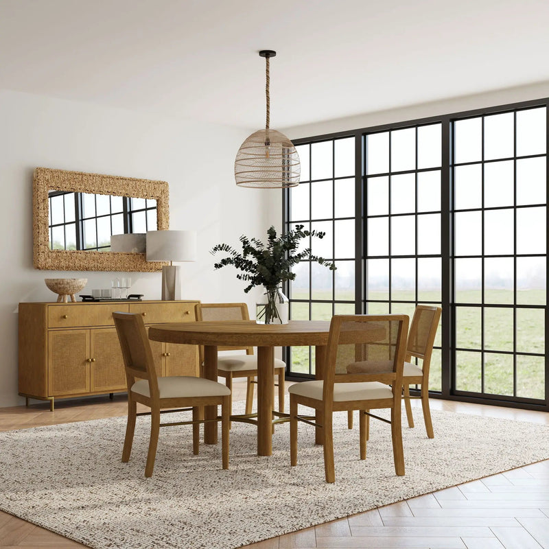Arini 5-piece Round Dining Room Table Set Sand Wash by Unique Piece Furniture