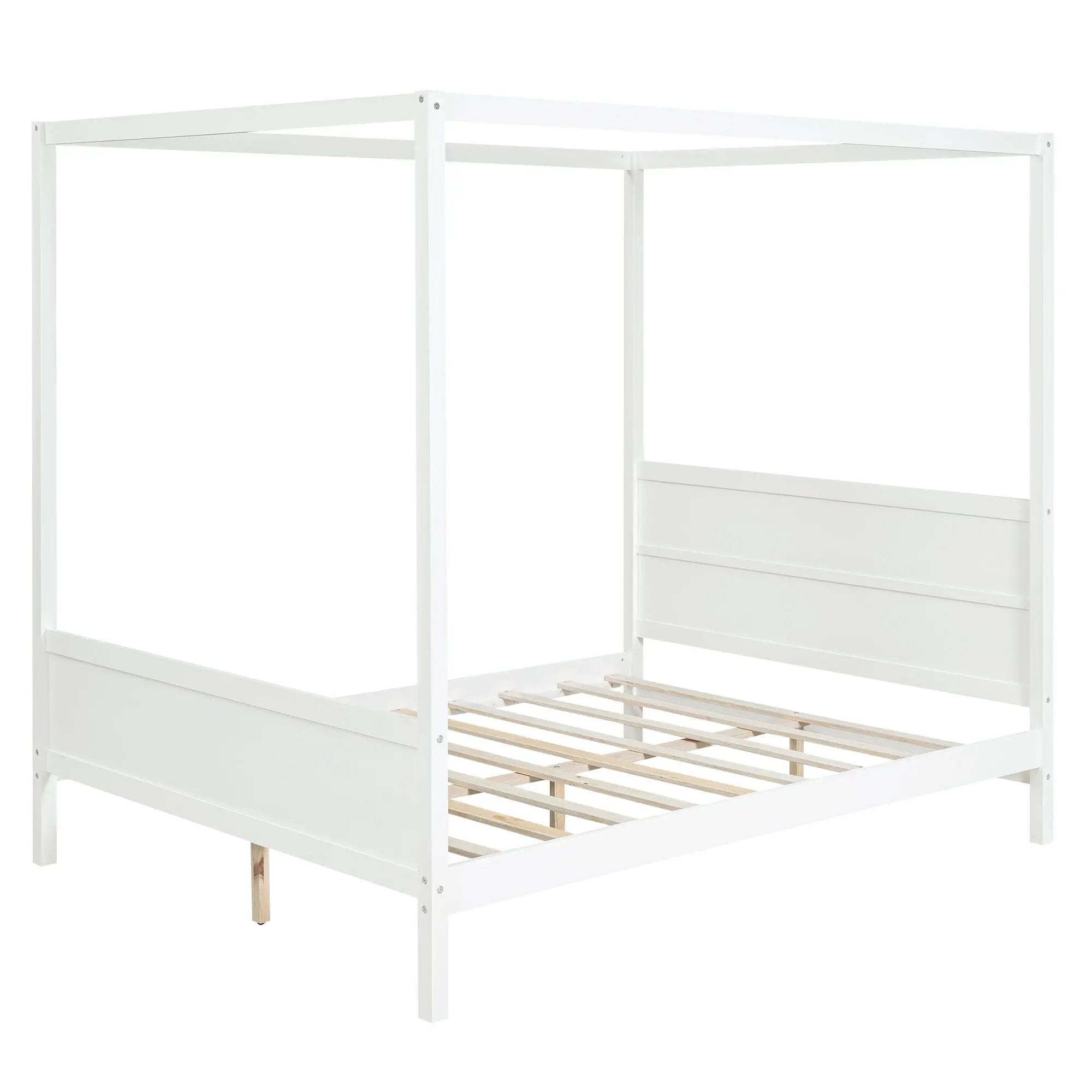 Canopy Platform Bed With Headboard And Footboard, Slat Support Leg by Unique Piece Furniture