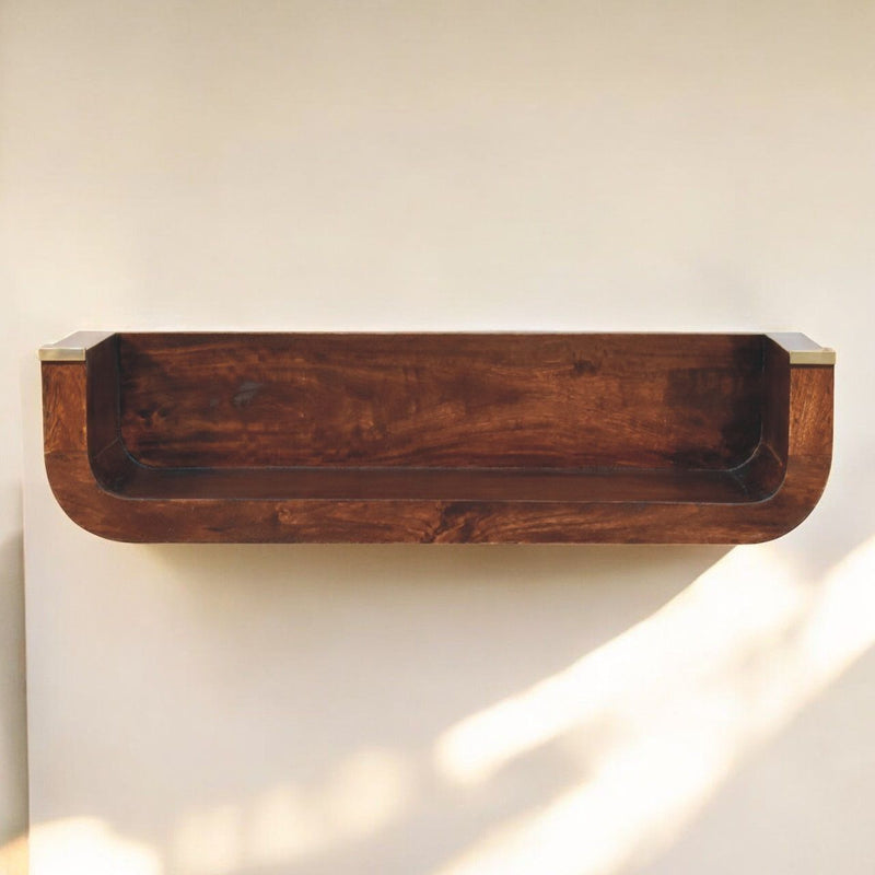 Indira - Floating Console Table - Walnut by HouseOfZazla