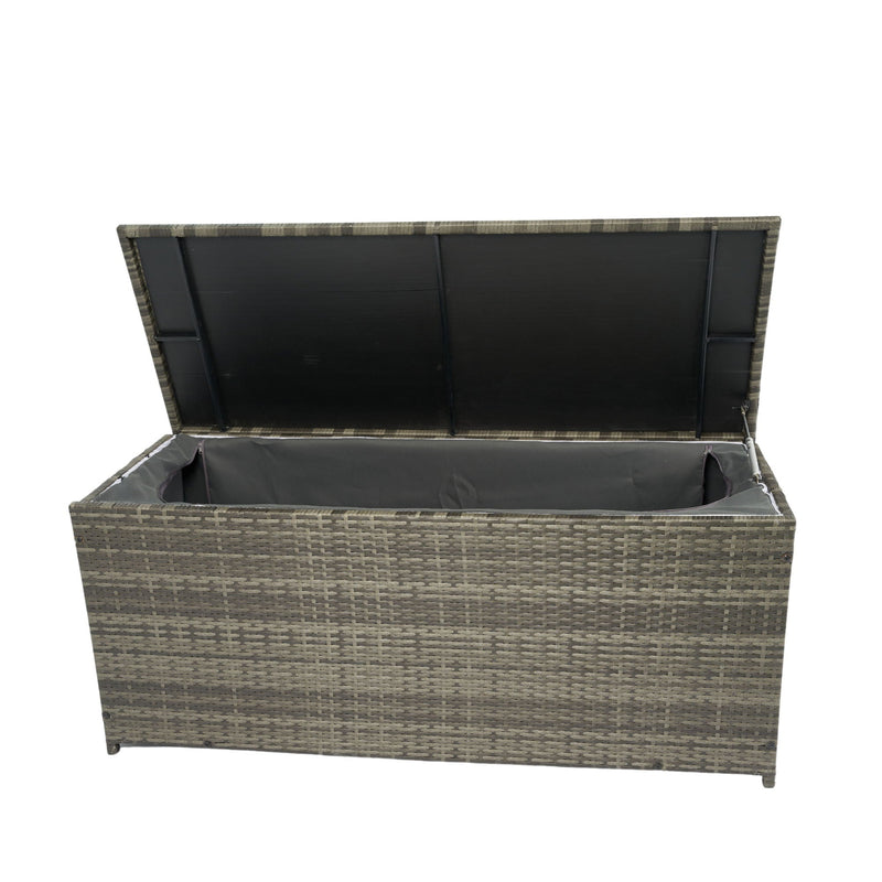 Outdoor Storage Box, Wicker Patio Deck Boxes With Lid, Outdoor Cushion Storage For Kids Toys, Pillows, Towel, Wicker by HouseOfZazla