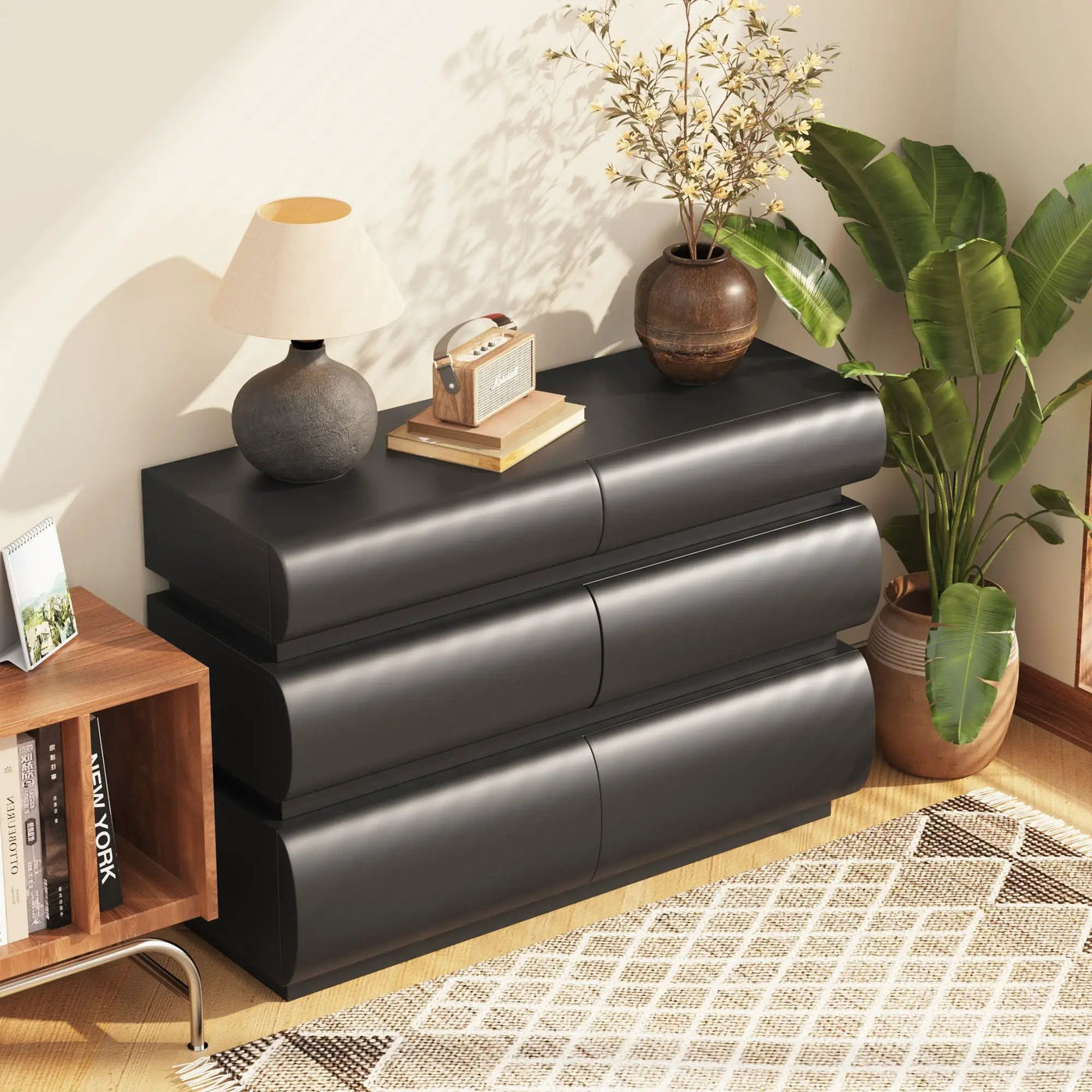 Minimalist Modern 6 Drawer Dresser, Handle Free Design With Wide Storage by Unique Piece Furniture