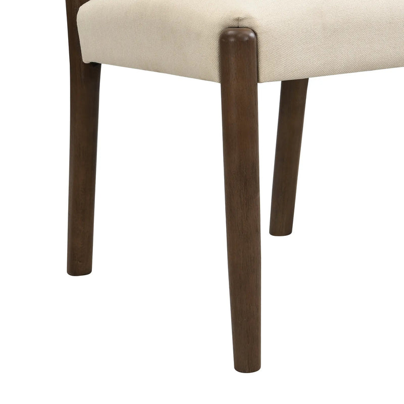 Dining Chairs with Back Mid Century Fabric Upholstered Armless - Set of 2 by HouseOfZazla