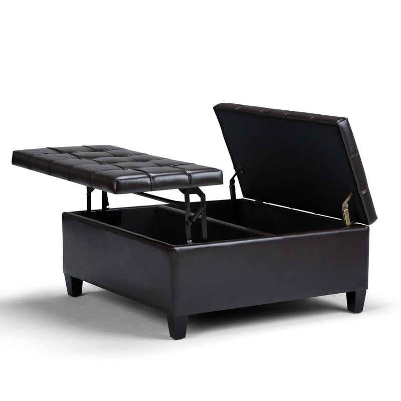 Harrison - Coffee Table Storage Ottoman - Tanners Brown by HouseOfZazla