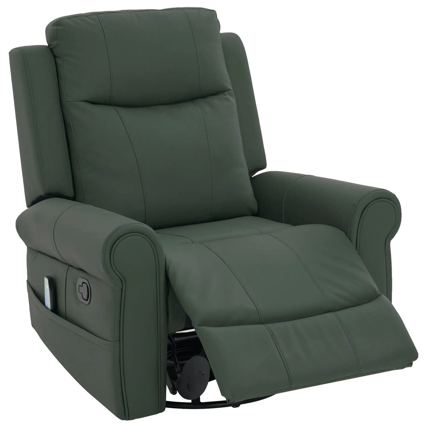 Manual Recliner Chair With 270 Degree Swivel, Massage & Heating, Dual Reclining Positions by Unique Piece Furniture