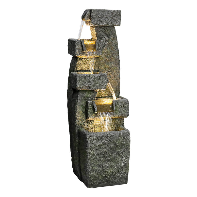 Resin Tiered Outdoor Fountain 5 Tier Modern LED, photo 5 of 10