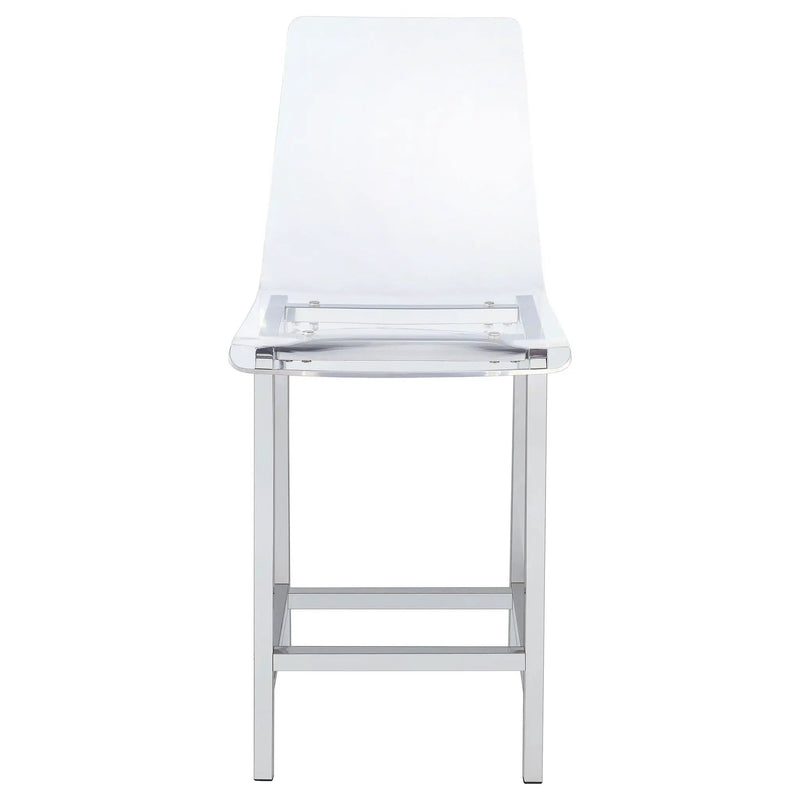 Juelia Clear Acrylic Counter Chair Chrome (Set of 2) by Unique Piece Furniture