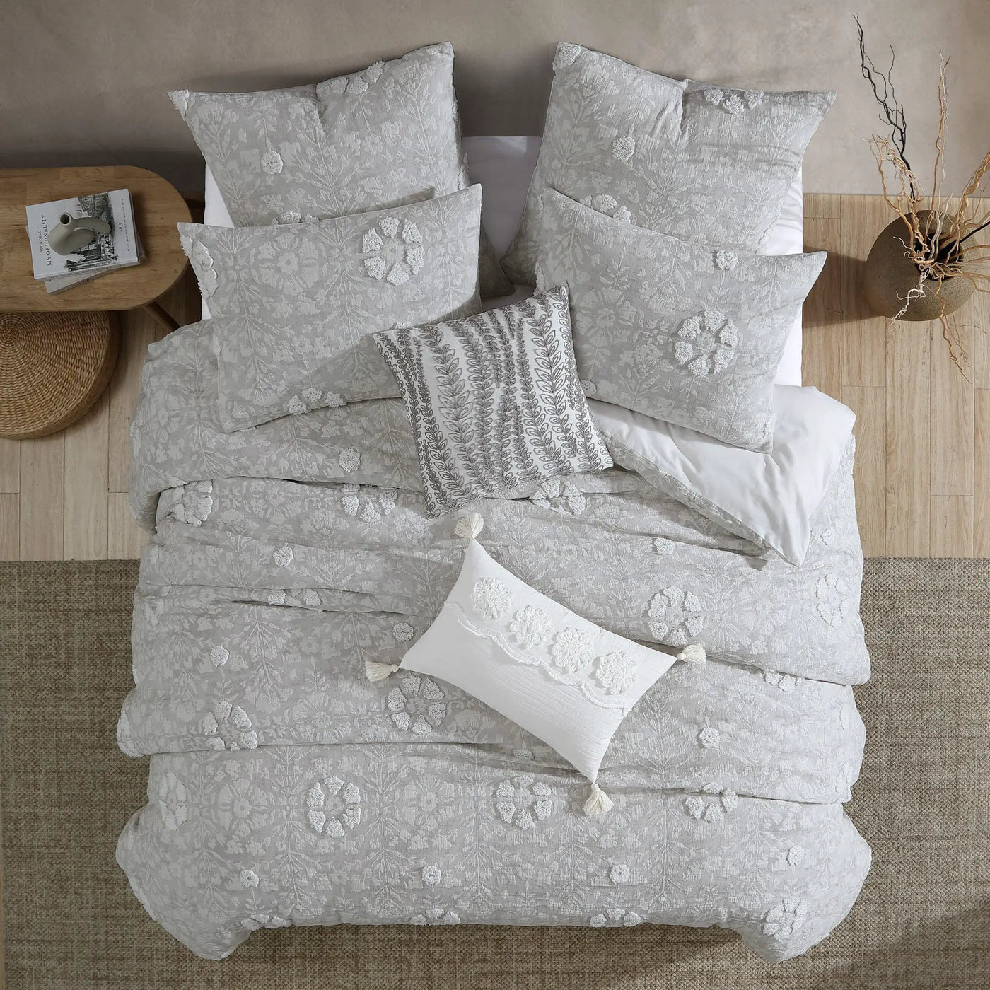 Tacey 5 Pc Textured Woven Jacquard Comforter Set by HouseOfZazla