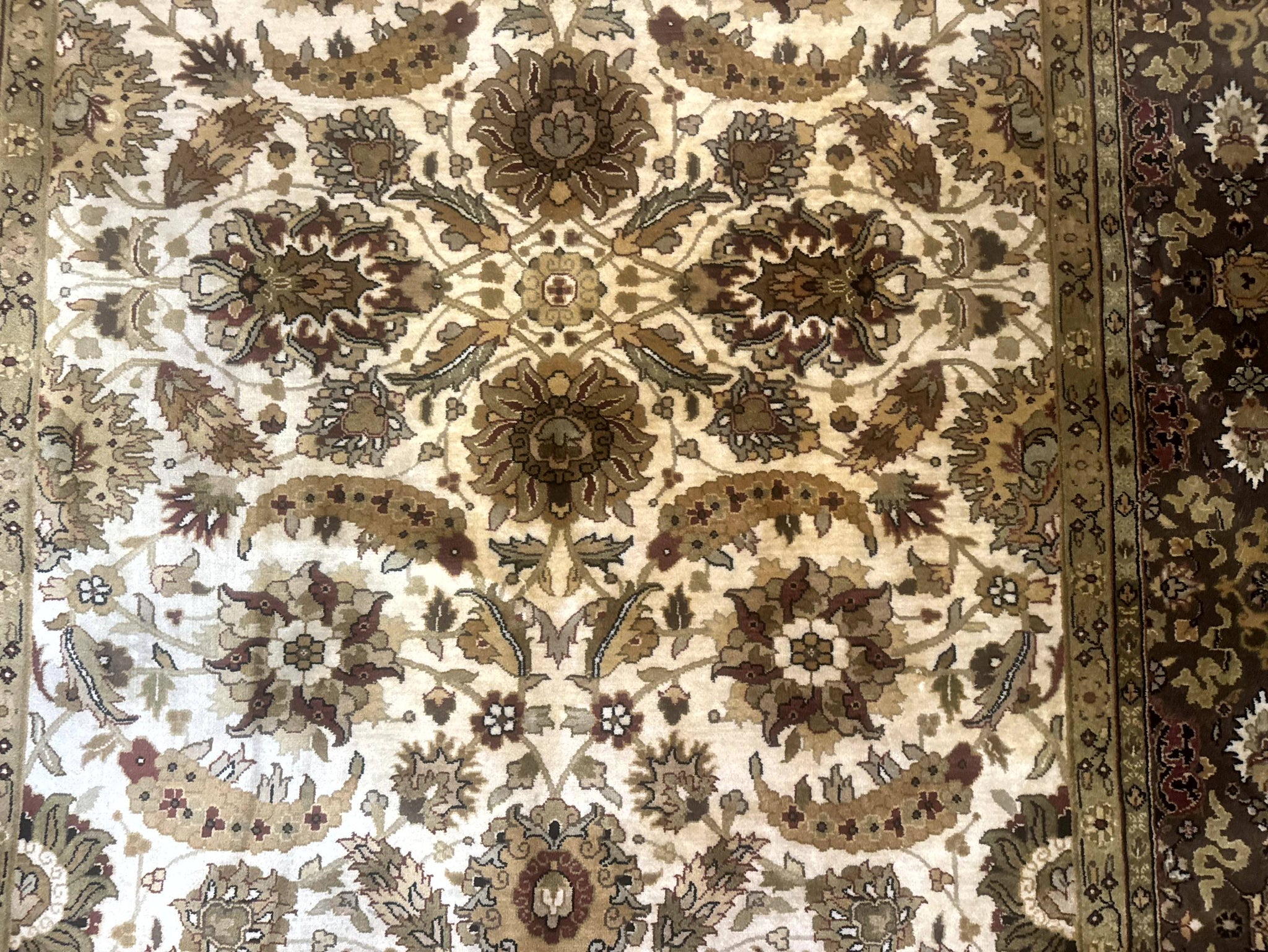 Indo Persian Mahal Rug 8x10, Floral Traditional Wool Oriental Carpet by Jewel Rugs