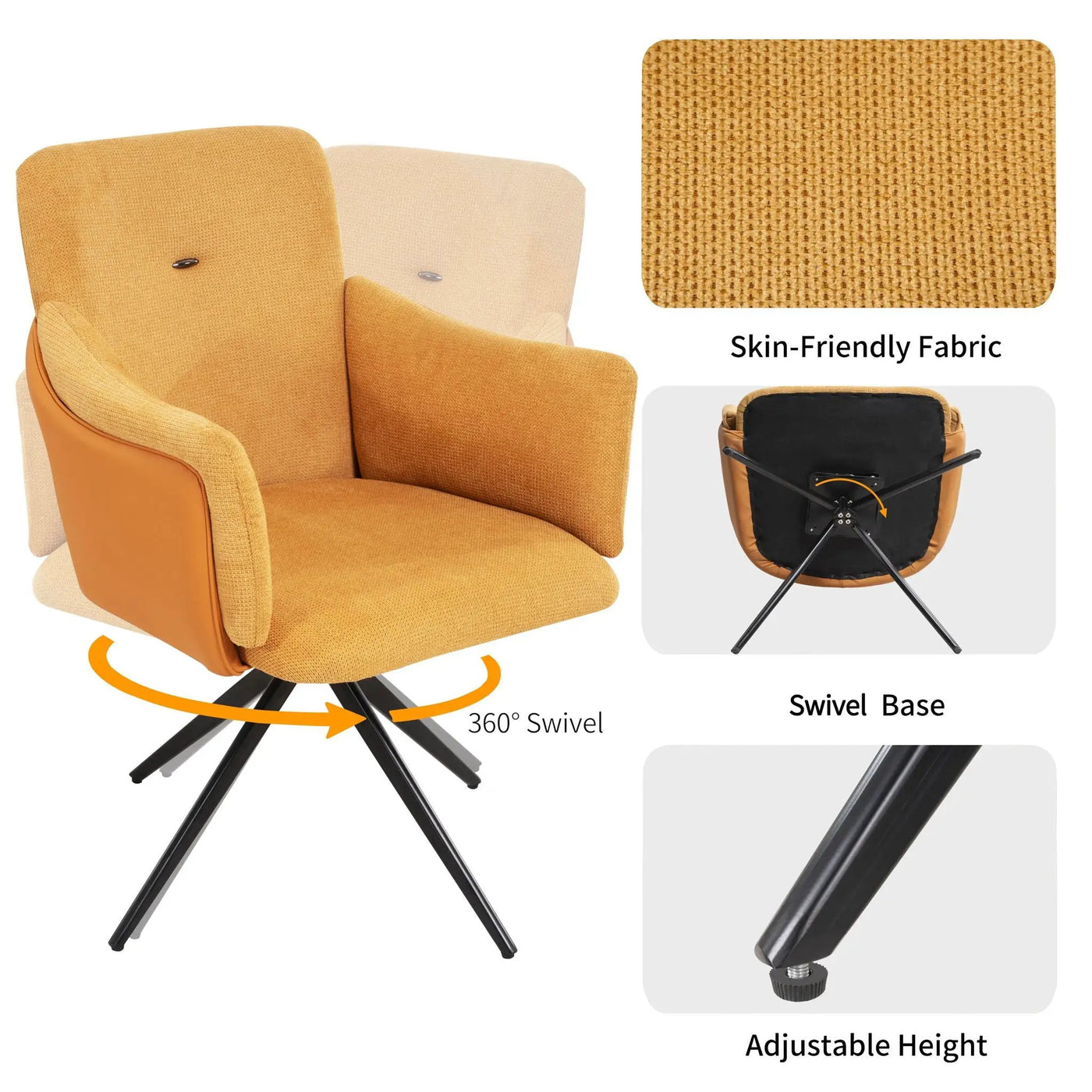 Swivel Home Office Desk Chairs With Arm (Set of 2) by Unique Piece Furniture