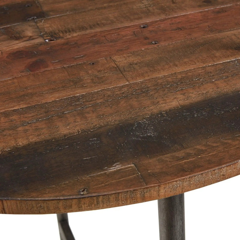Renu - Round Bar Table With Industrial Charm - Light Brown by Unique Piece Furniture