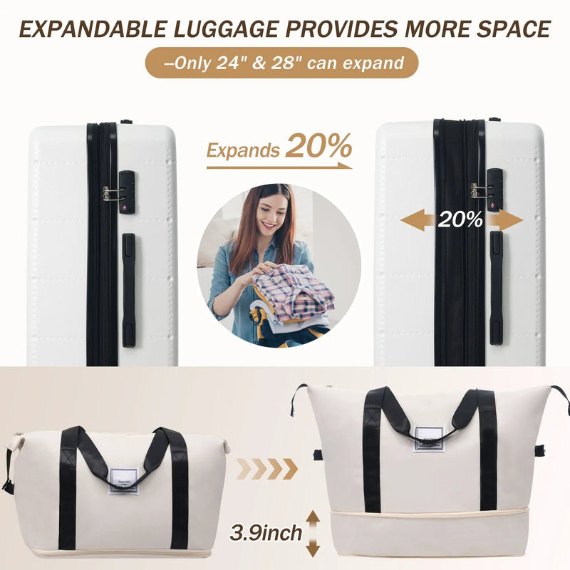 5 Piece Hardside Luggage Set with USB Port by HouseOfZazla