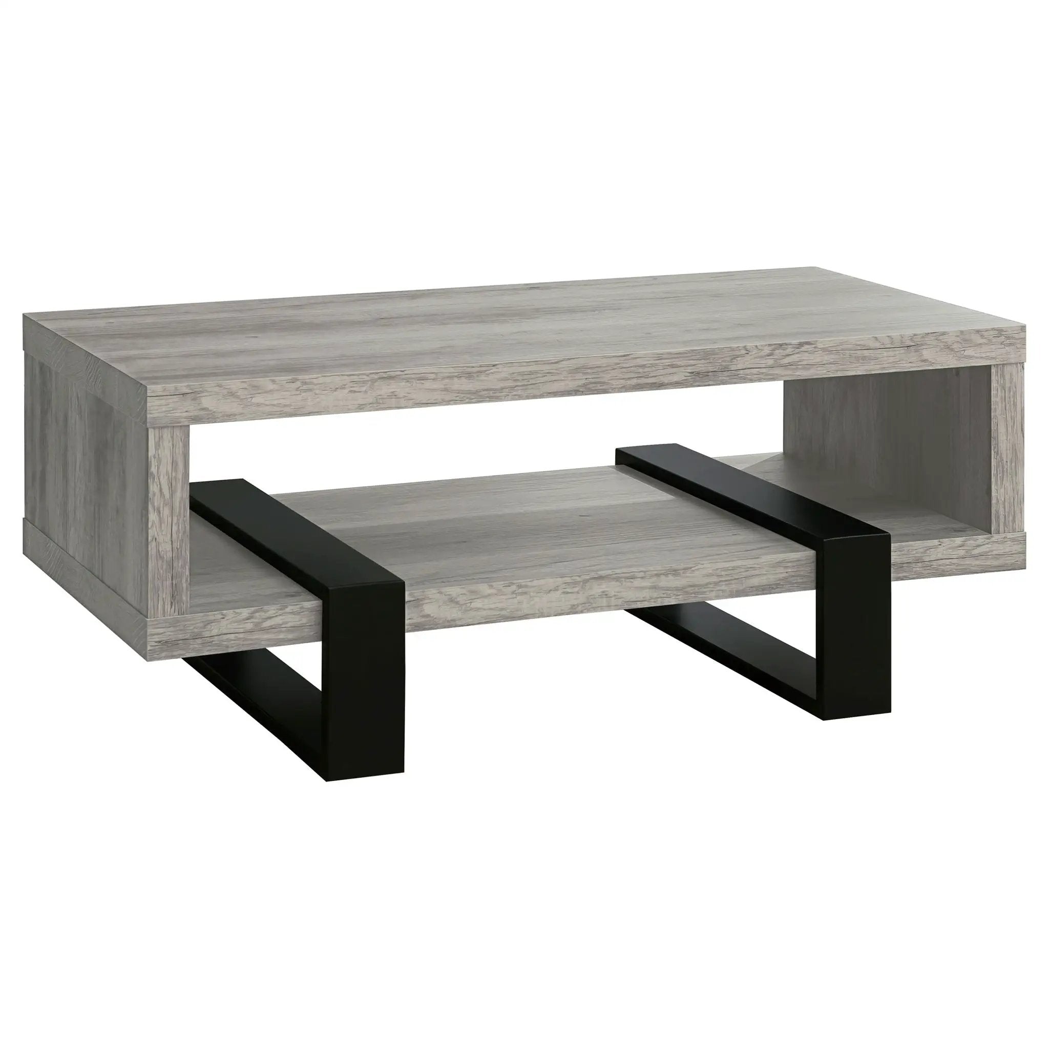 Dinard Engineered Wood Cocktail Coffee Table Grey Driftwood by Unique Piece Furniture