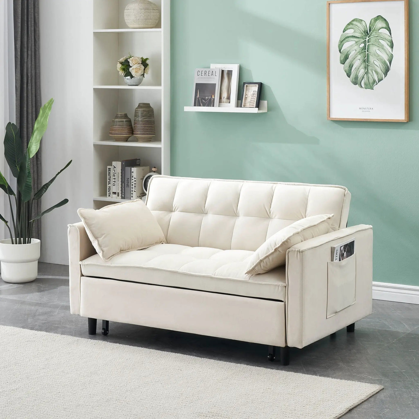 Sofa Bed With Pockets, 3 In 1 Convertible For Living Room by HouseOfZazla
