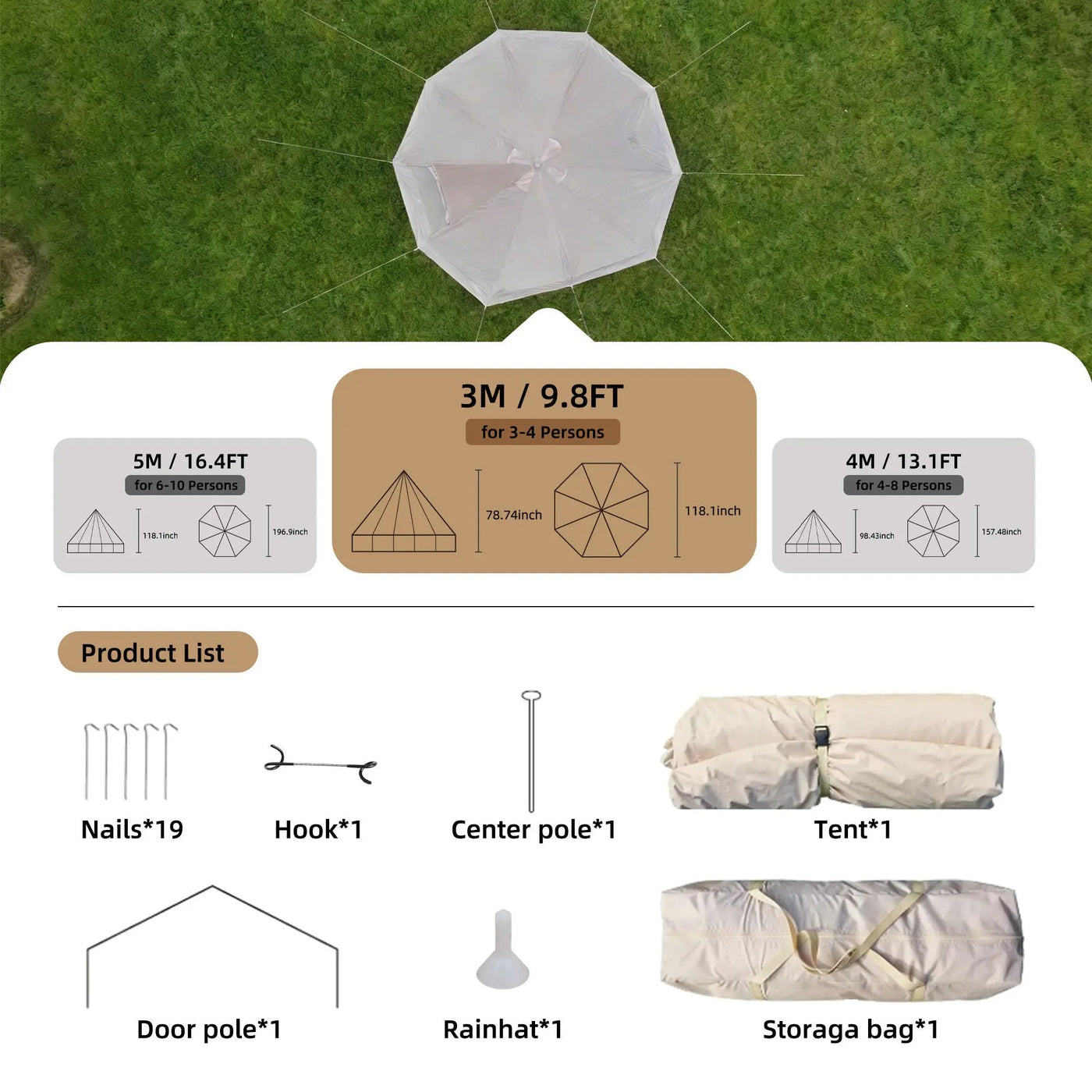 4 Season Bell Tent 9.8 FT by HouseOfZazla
