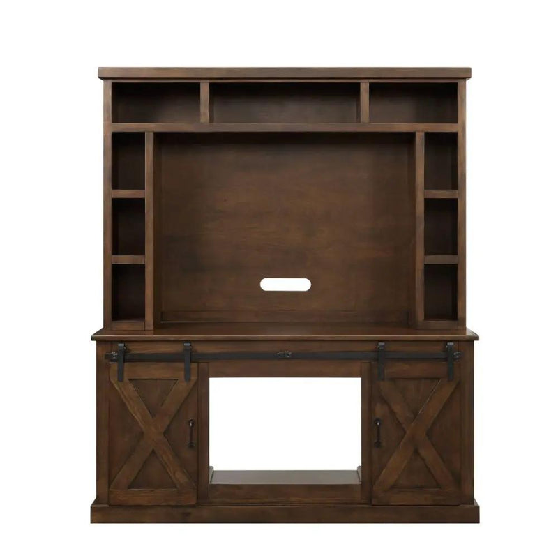 Aksel - Entertainment Center (Include 91617Fir) - Walnut by Unique Piece Furniture