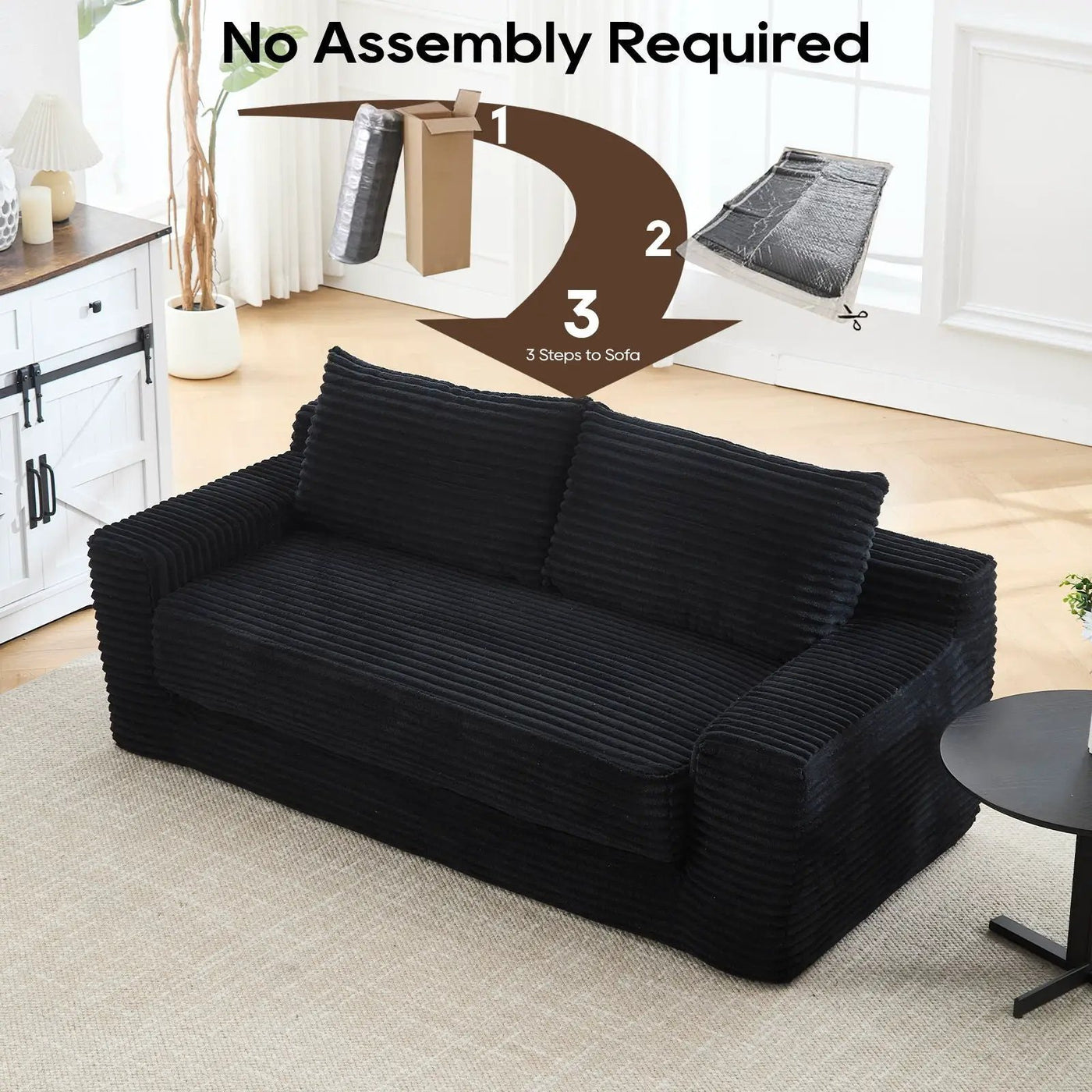 Convertible Loveseat Sofa Bed With Memory Foam & Steel Frame by Unique Piece Furniture