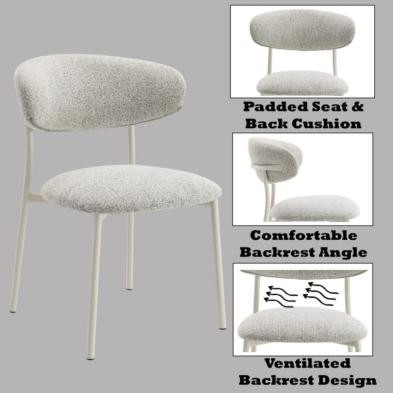 Kalam - Fabric Side Chair (Set of 2) - Light Gray by HouseOfZazla