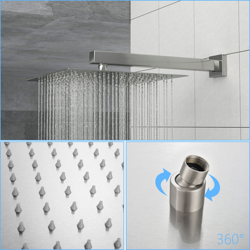 Dual Shower Head 10" Wall Mounted Square Shower System by HouseOfZazla