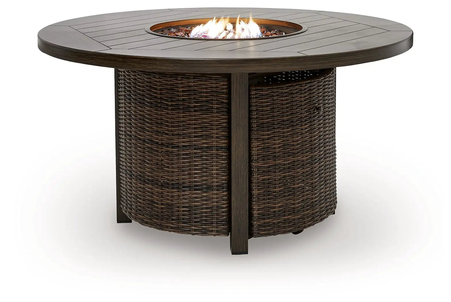 Monterey Point - Round Fire Pit Table - Dark Brown by Unique Piece Furniture