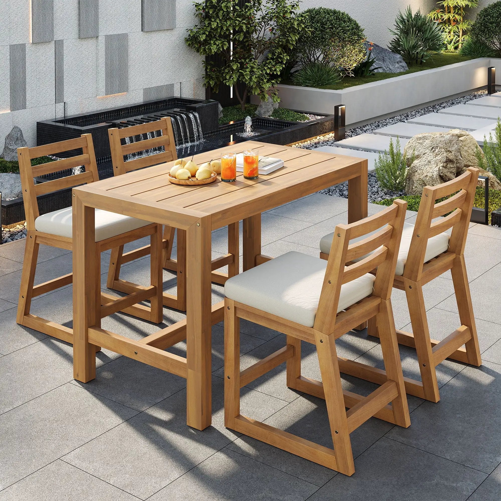 Patio Bar Set With Ergonomic Chairs by Unique Piece Furniture
