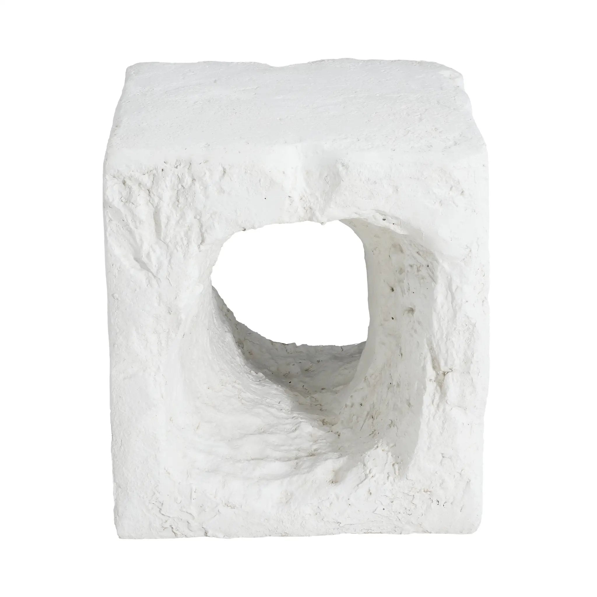 Lyra Outdoor Patio Karst Cave Inspired MGO Side Table White by HouseOfZazla