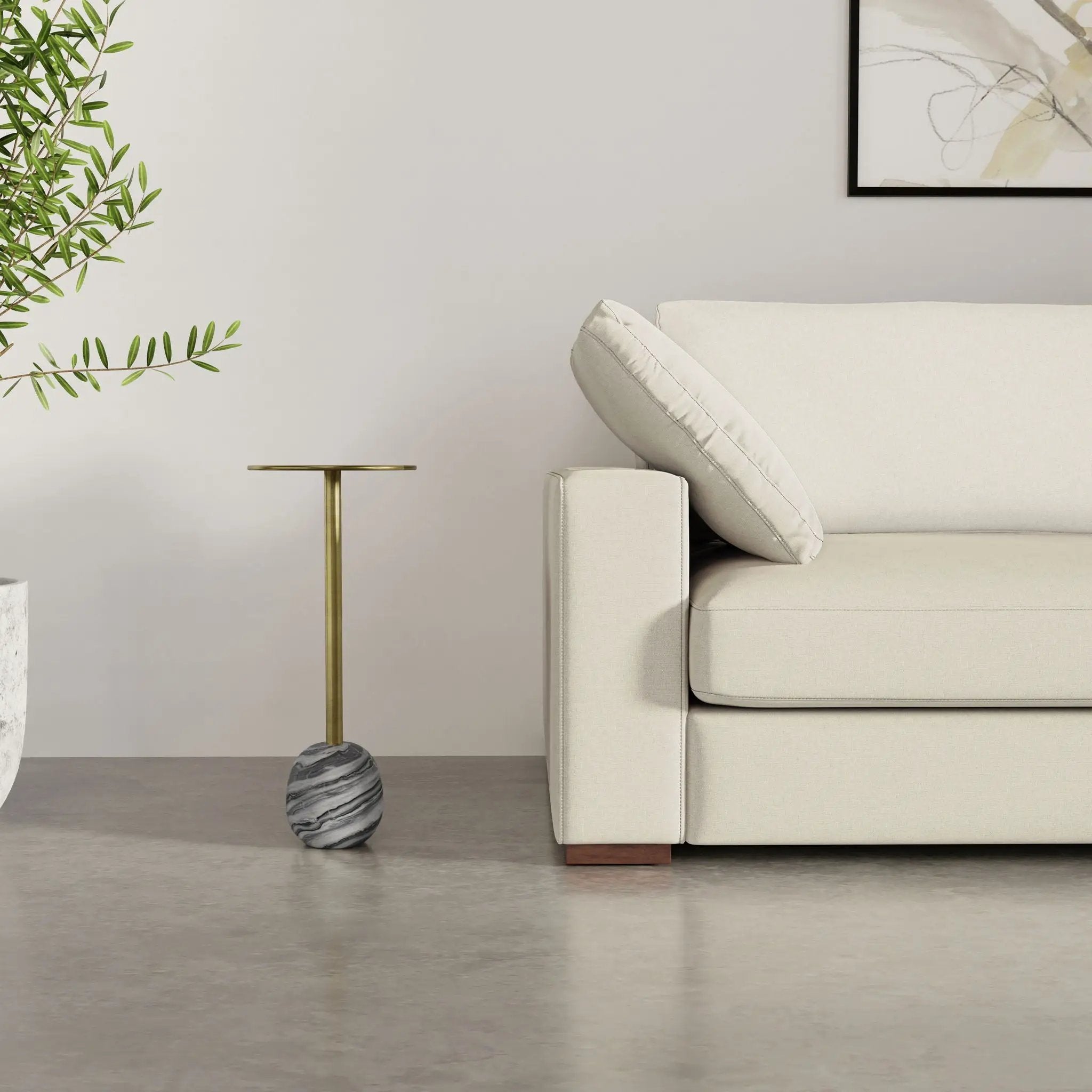 Melene - Side Table - Gray / Gold by HouseOfZazla