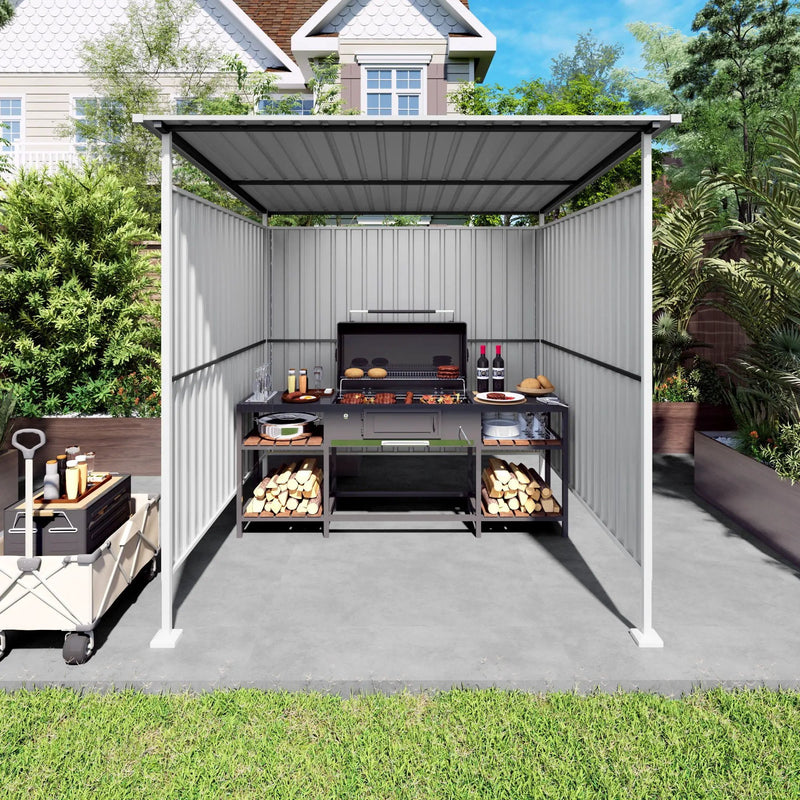 Outdoor Pergola, Bike Storage Shed, Grill Gazebo For Patio - Gray by HouseOfZazla