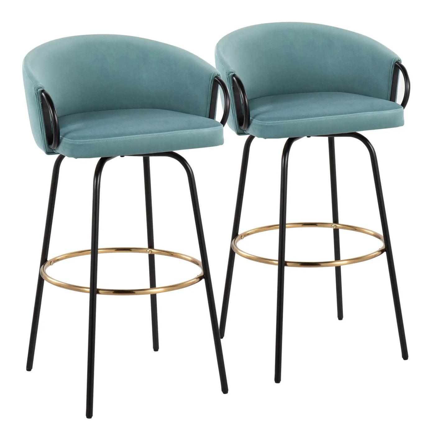 Claire - Contemporary / Glam Barstool With Footrest (Set of 2) by HouseOfZazla