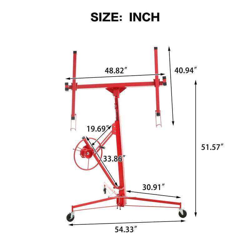 Drywall Lift Panel Hoist Jack Lifter with Caster Wheels and Telescopic Arm by HouseOfZazla