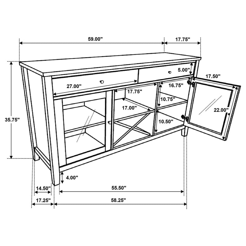 Prager - 2 Door Dining Sideboard - White by HouseOfZazla