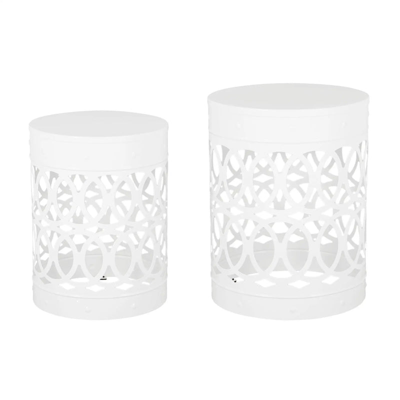 Outdoor Metal Side Table Set of 2 by HouseOfZazla