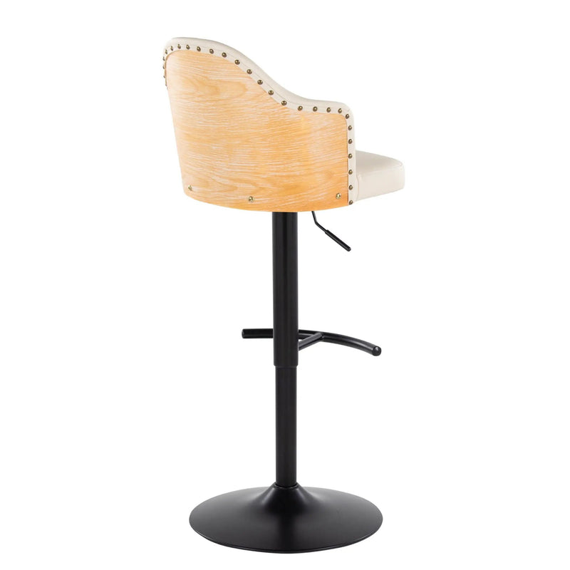 Ahoy - Contemporary Adjustable Barstool, Swivel With Rounded T Footrest (Set of 2) by Unique Piece Furniture