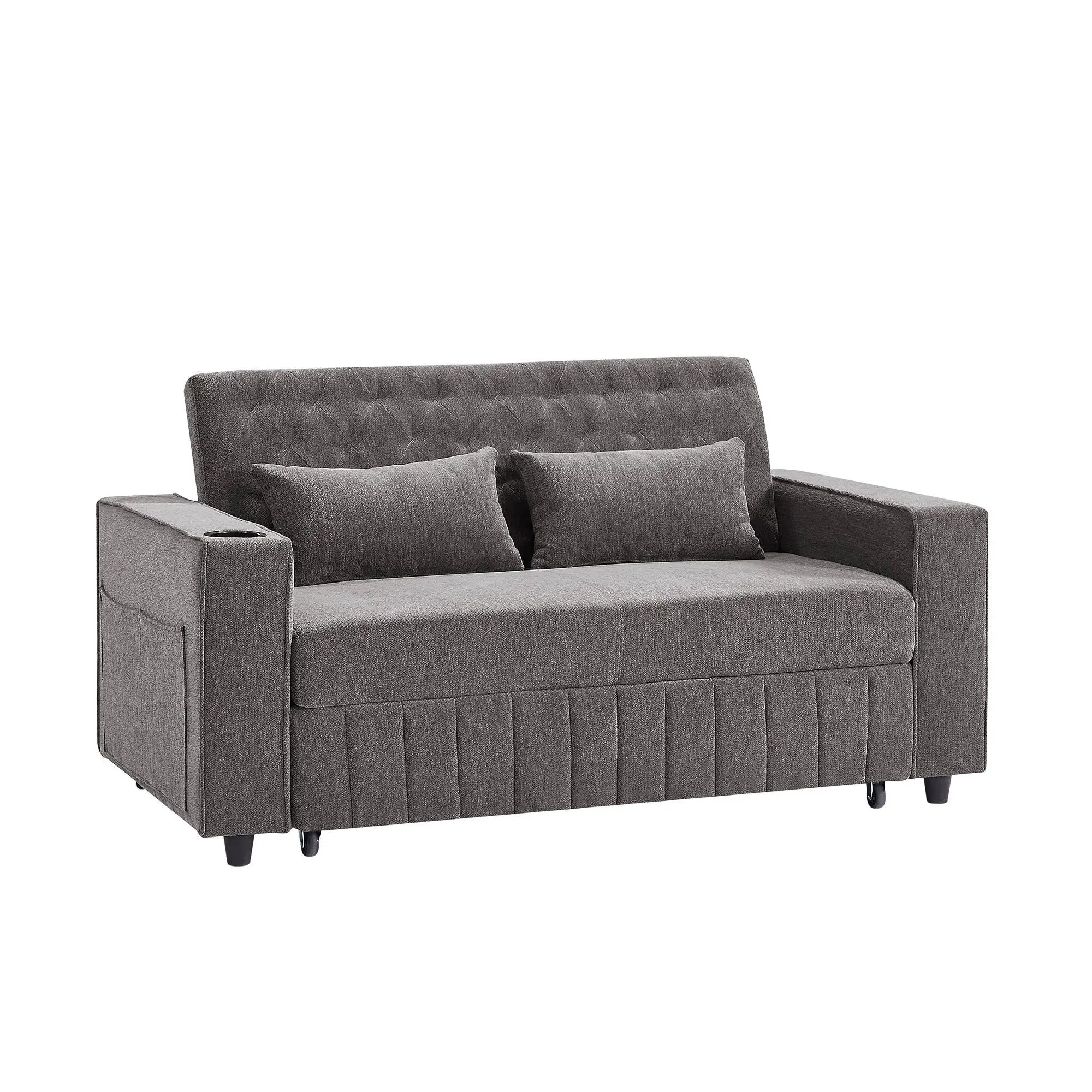 Pull-Out Sofa Bed Convertible Couch With Adjustable Backrest For Living Room by Unique Piece Furniture