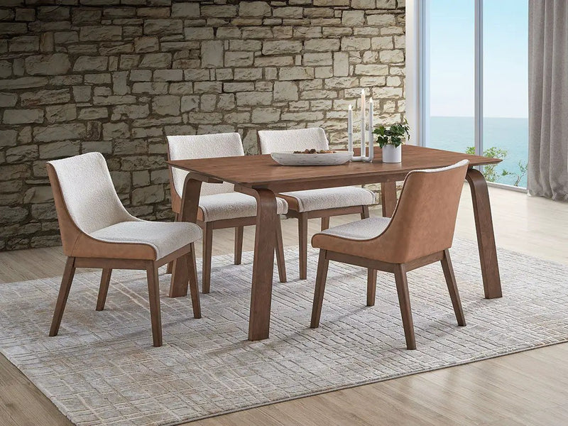 Ginny - 5 Piece With Side Chairs Dining Room Set - Walnut by Unique Piece Furniture