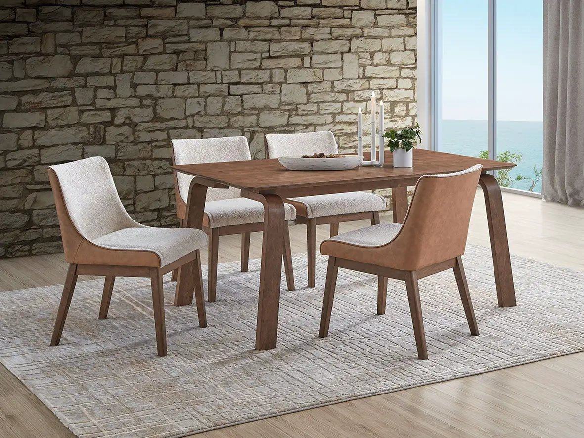 Ginny 5 Piece Dining Room Set with Side Chairs - Walnut by HouseOfZazla