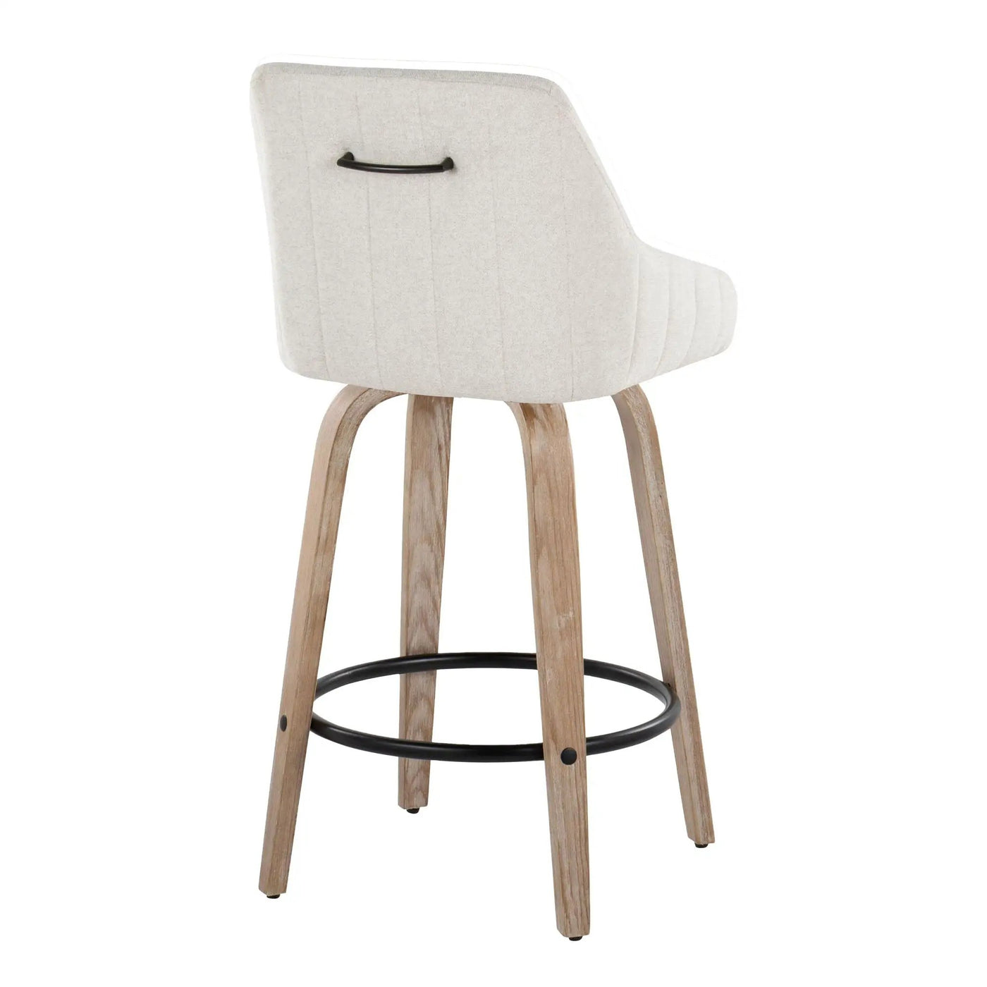 Hannah - Transitional Fixed Height Counter Stool With Swivel With Round Footrest (Set of 2) by HouseOfZazla