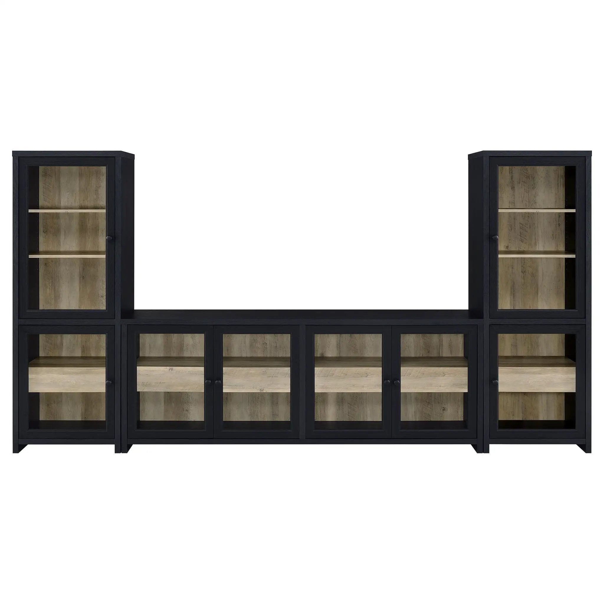 Denison 3-piece Entertainment Center 79-inch TV Stand Black by Unique Piece Furniture