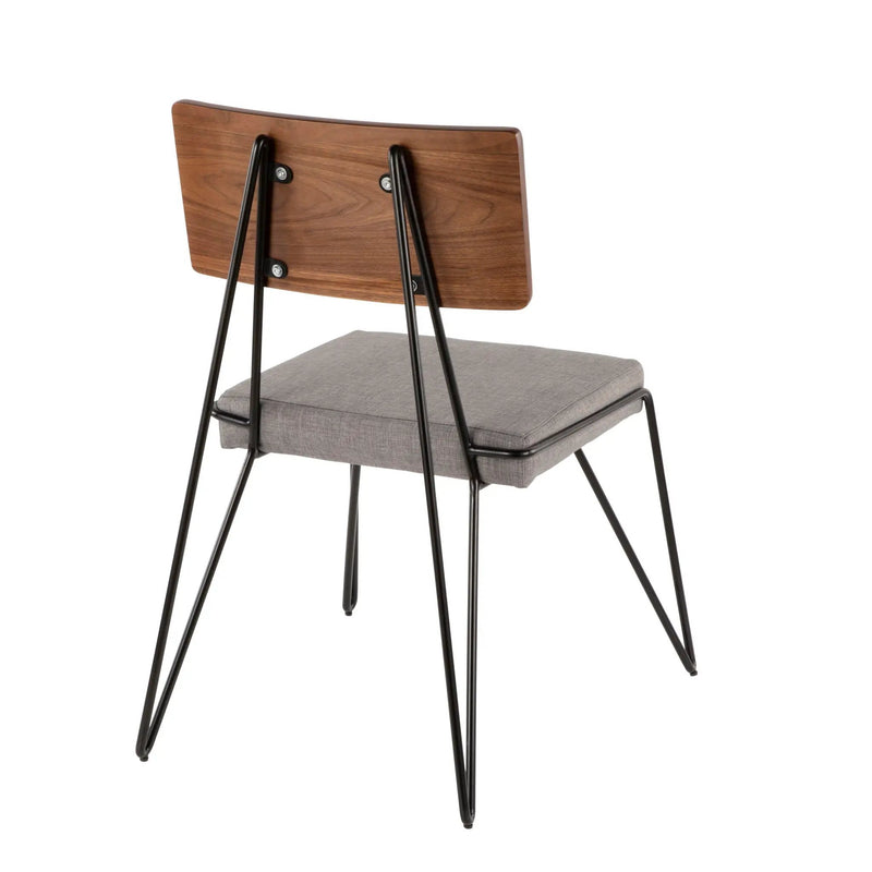 Loft - Mid-Century Modern Chair (Set of 2) - Black / Gray / Walnut by Unique Piece Furniture