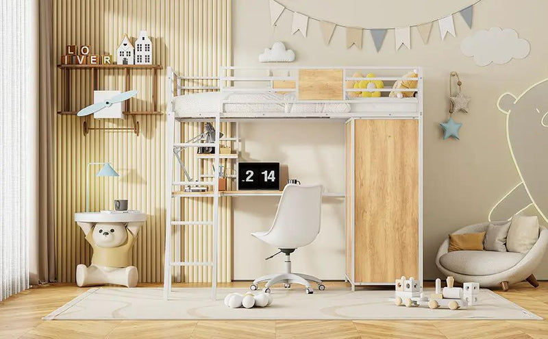 Loft Bed With L Shape Desk And Wardrobe by HouseOfZazla