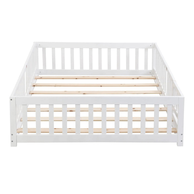 Solid Wood Floor Bed With Door And Fence For Children by Unique Piece Furniture