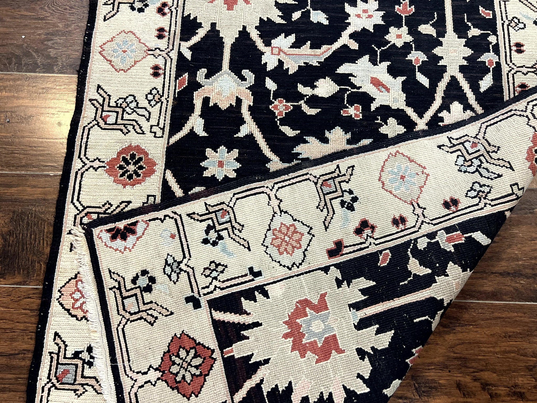 Turkish Flatweave Kilim Rug 3x5, Black, Handmade Vintage Wool Carpet by Jewel Rugs