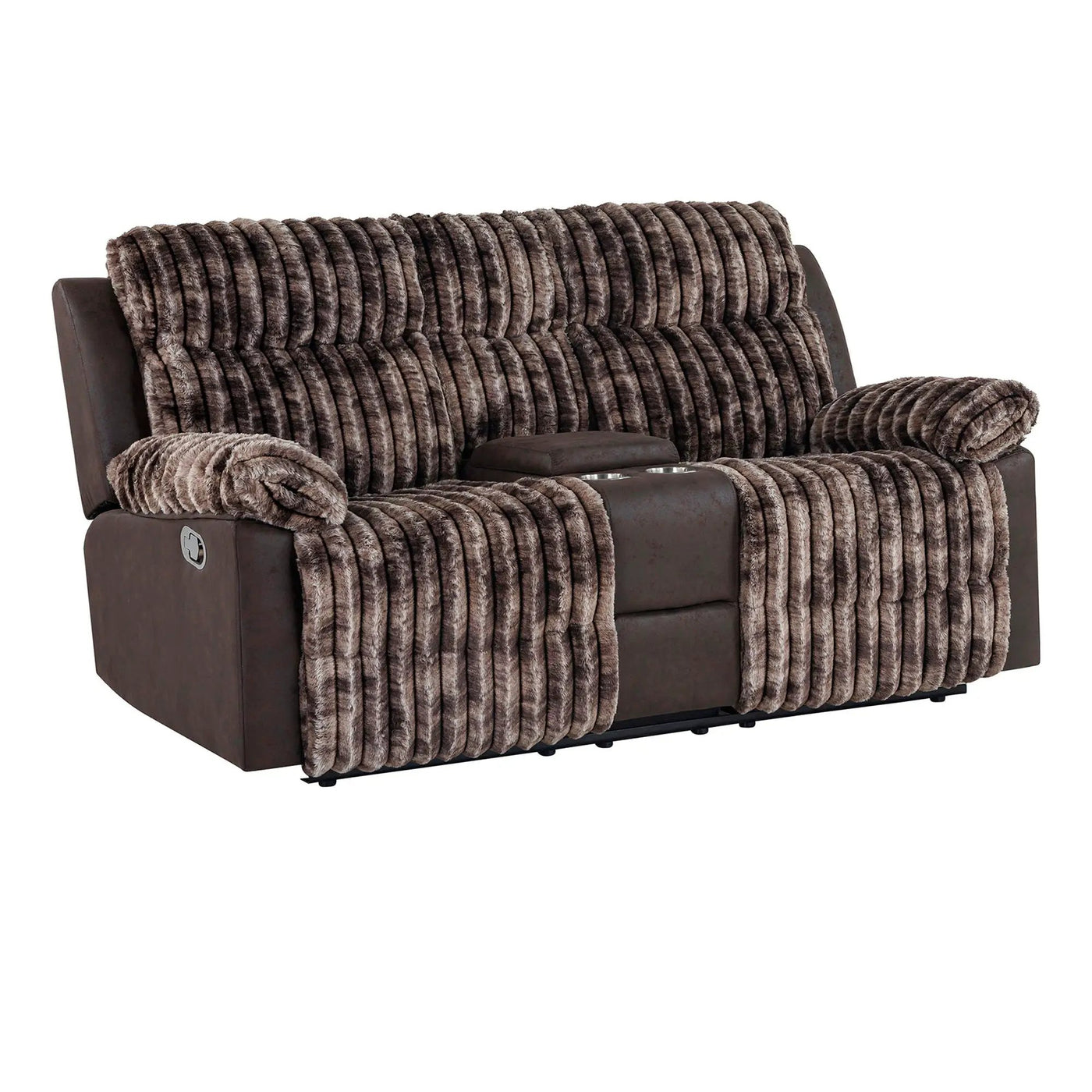 Bruni - Console Reclining Loveseat With Manual Recline by HouseOfZazla