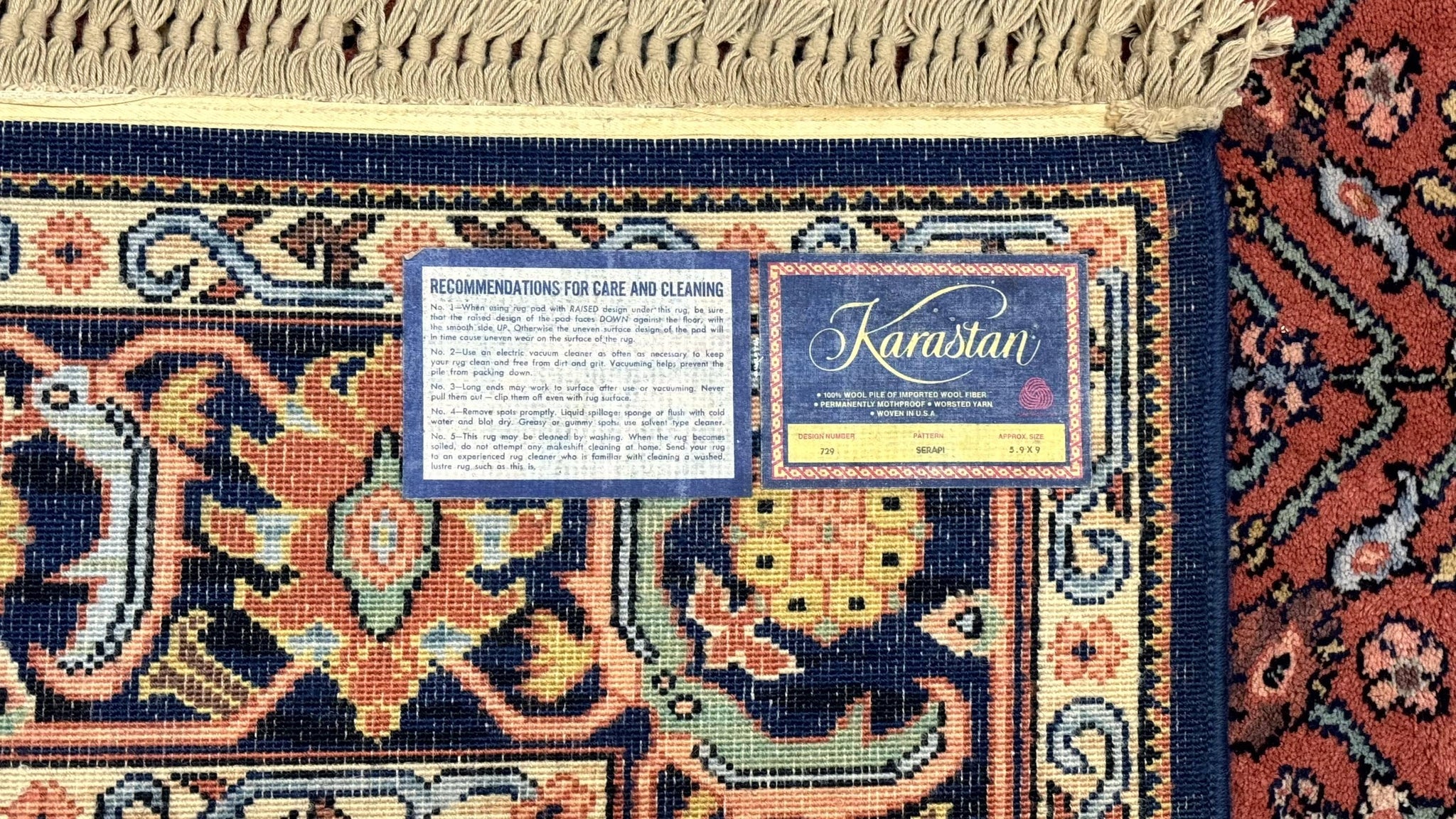 5.9 x 9 Karastan Serapi Rug #729, Wool, Original 700 Series, Rare by Jewel Rugs