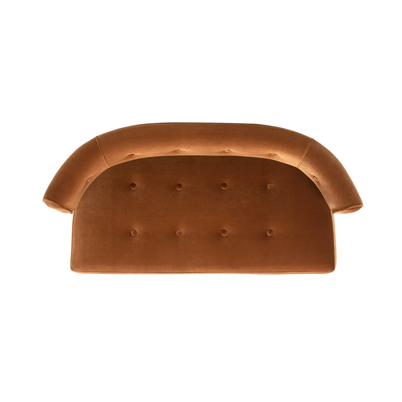 Jared Roll Arm Tufted Bench Settee, Burnt by HouseOfZazla