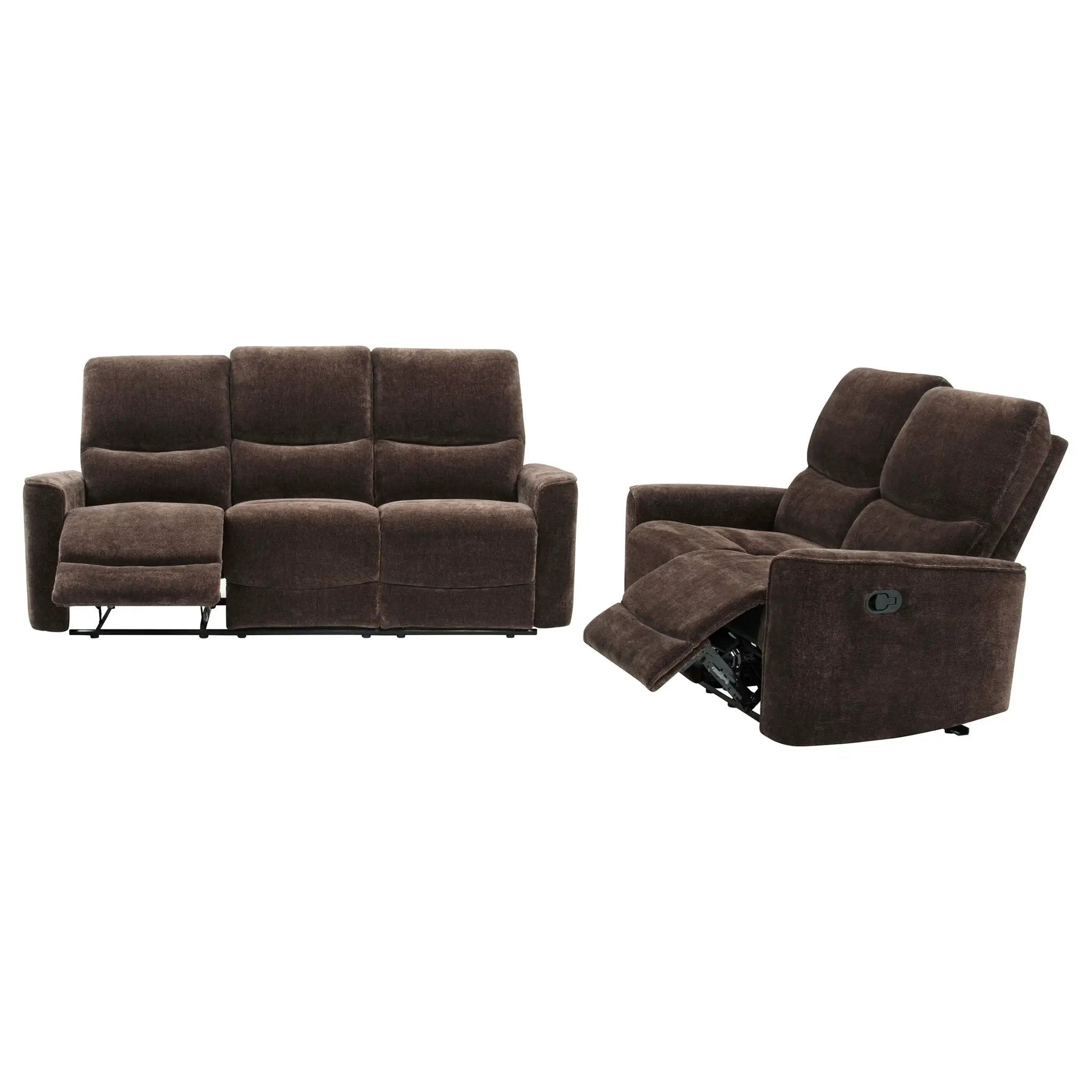 Navarro 2-piece Upholstered Reclining Sofa Set Dark Brown by Unique Piece Furniture