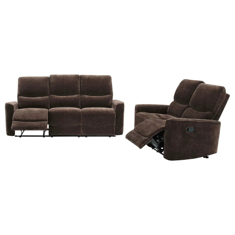 Navarro 2-piece Upholstered Reclining Sofa Set Dark Brown by Unique Piece Furniture