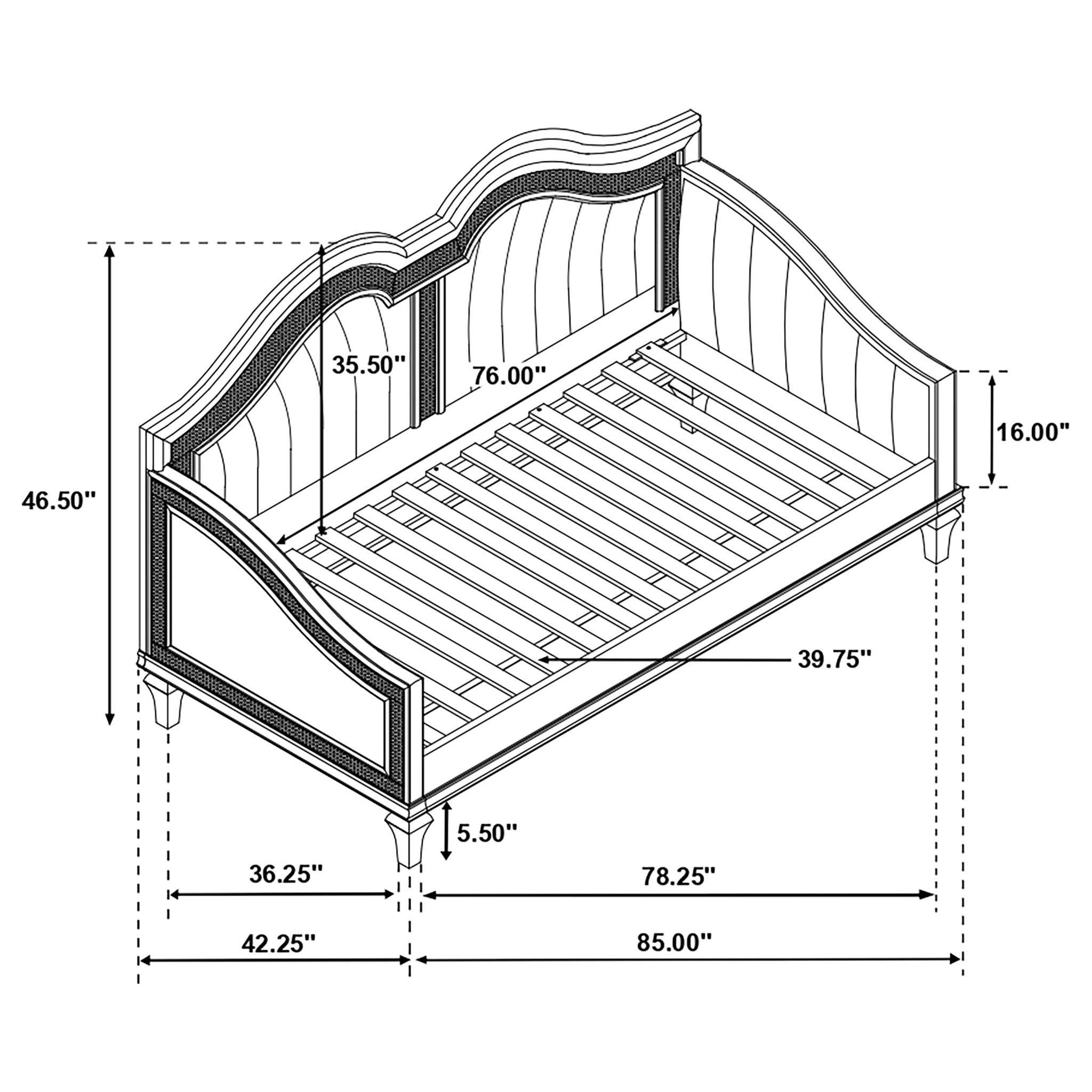 Aurelia - Twin Daybed With Trim Upholstery - Oak by HouseOfZazla