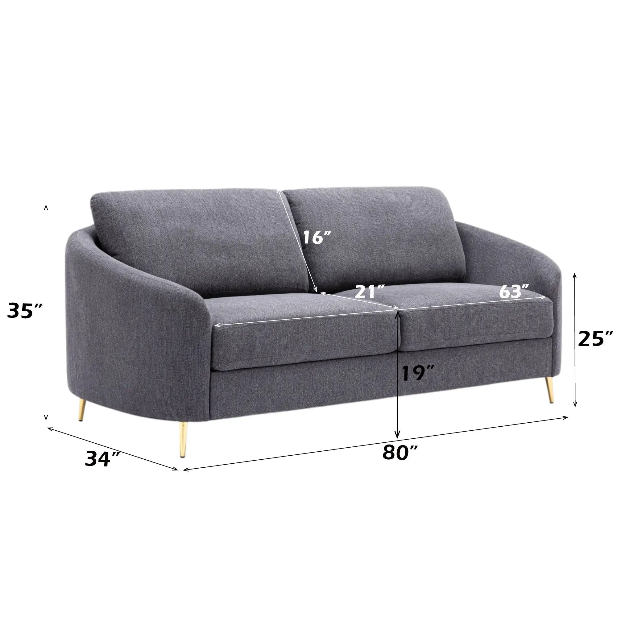 Sofa - Gray - Linen by Unique Piece Furniture
