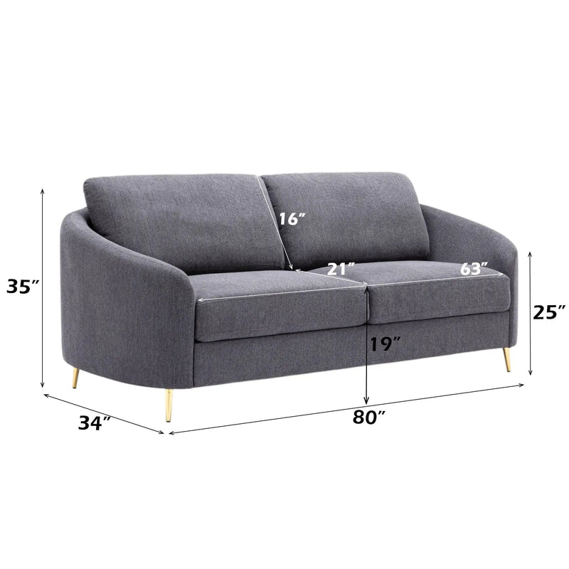 Sofa - Gray - Linen by Unique Piece Furniture
