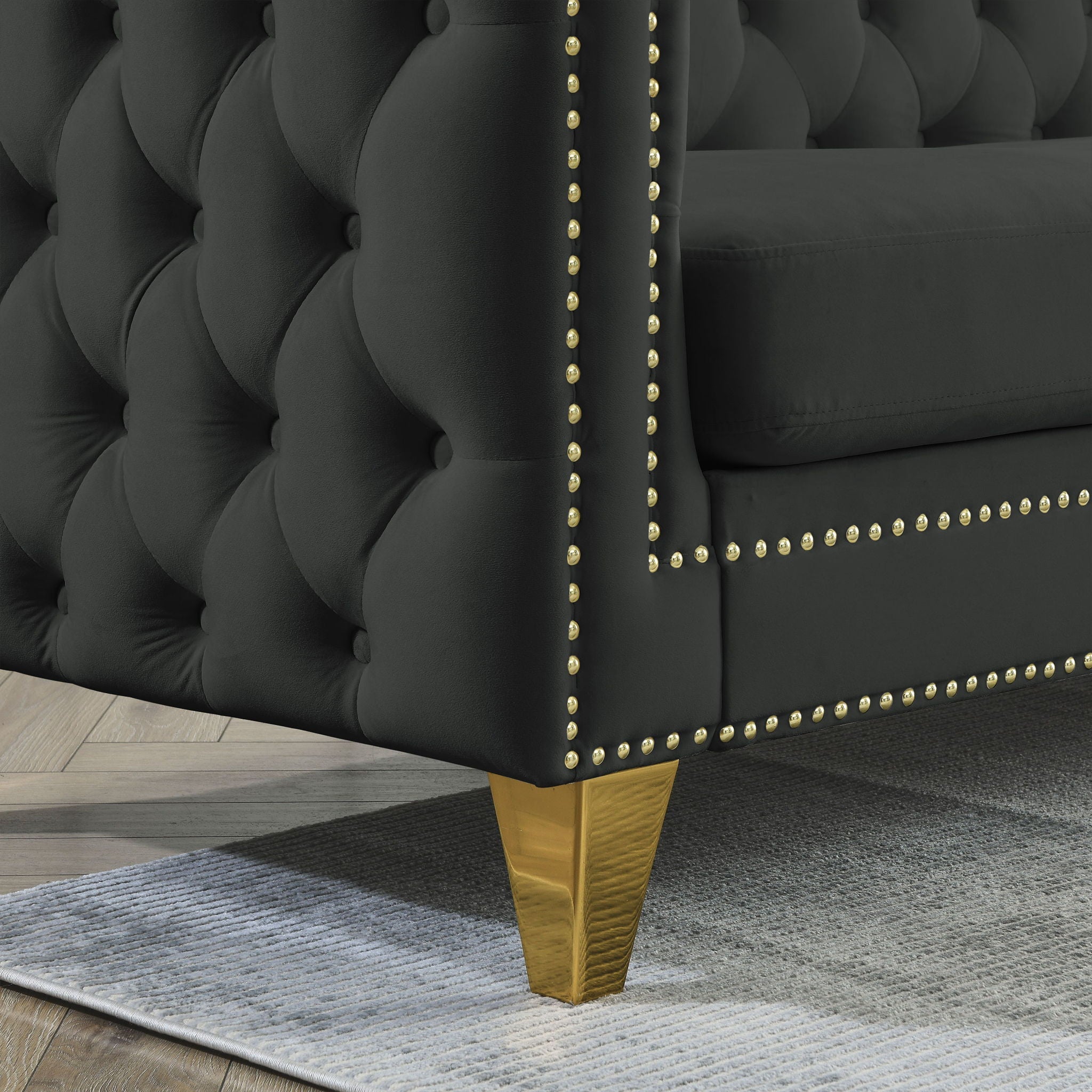 Modern Sofa With Button Tufting, Upholstered Couch For Living Room by HouseOfZazla